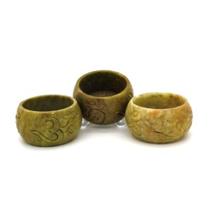 Soapstone OM Tea Light Holder - 3 Pcs